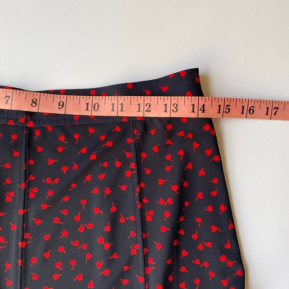 NEW Talbots Navy Cherry Heart Mini Skirt Size 2 Romantic Valentine's Day - Picture 8 of 11